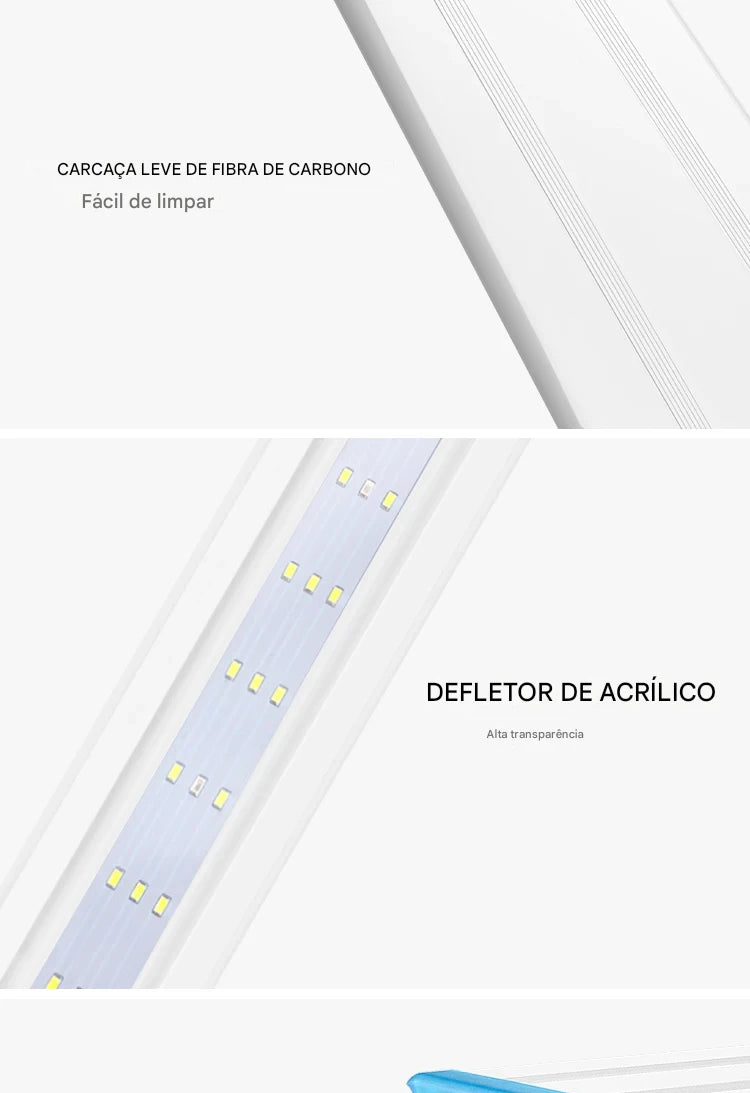 Lâmpada LED extensível de 18 a 70 cm para aquário comuns e de plantas aquáticas de 90V a 260V