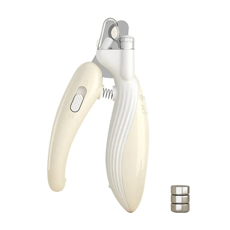 Cortador de unhas profissional para animais de estimação com luz LED e dispenser de descarte