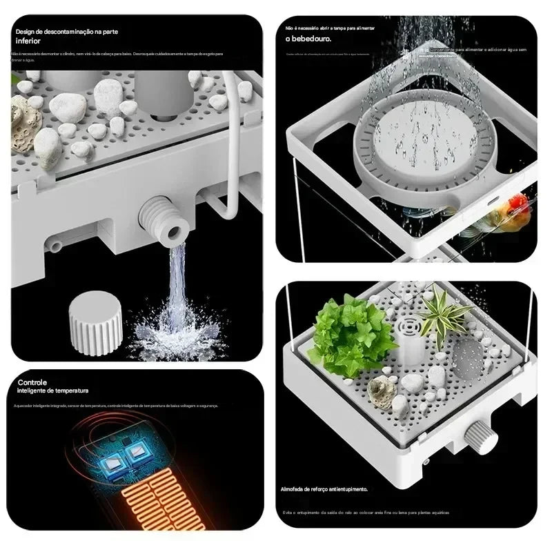 Aquário de mesa inteligente para peixes Betta