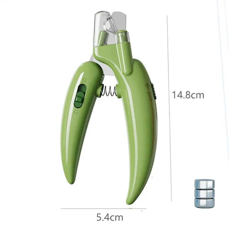 Cortador de unhas profissional para animais de estimação com luz LED e dispenser de descarte