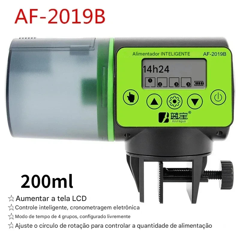 Alimentador automático inteligente com temporizador para aquário