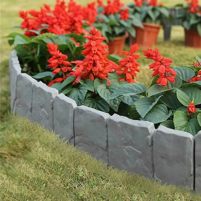 Cerca artificial para plantas de jardim imitação de pedra