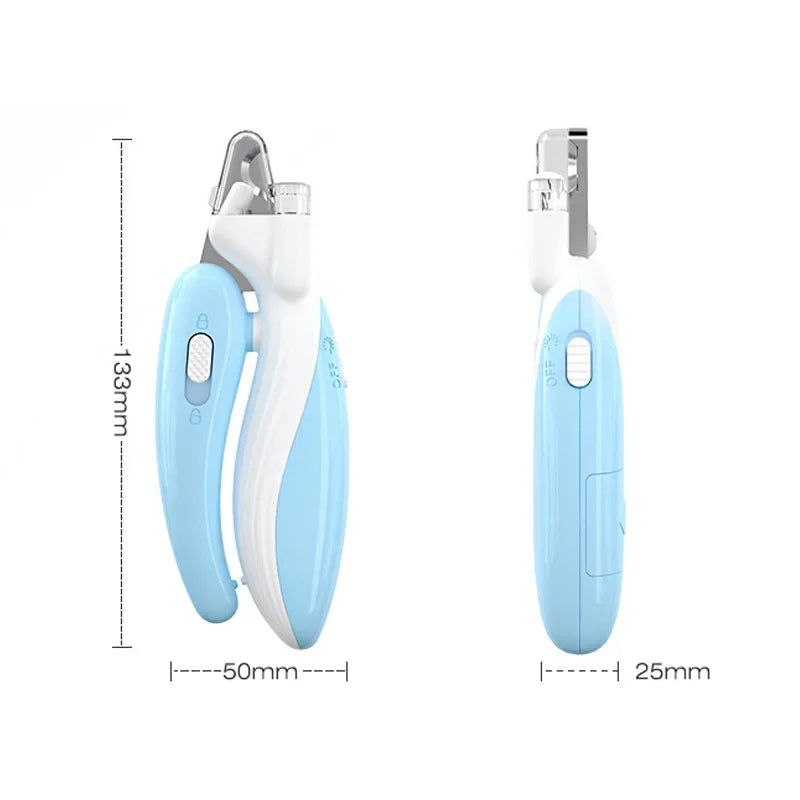 Cortador de unhas profissional para animais de estimação com luz LED e dispenser de descarte