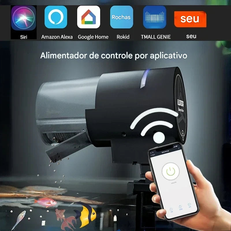 Alimentador automático inteligente com temporizador para aquário