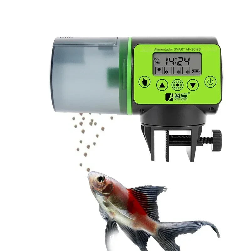 Alimentador automático inteligente com temporizador para aquário