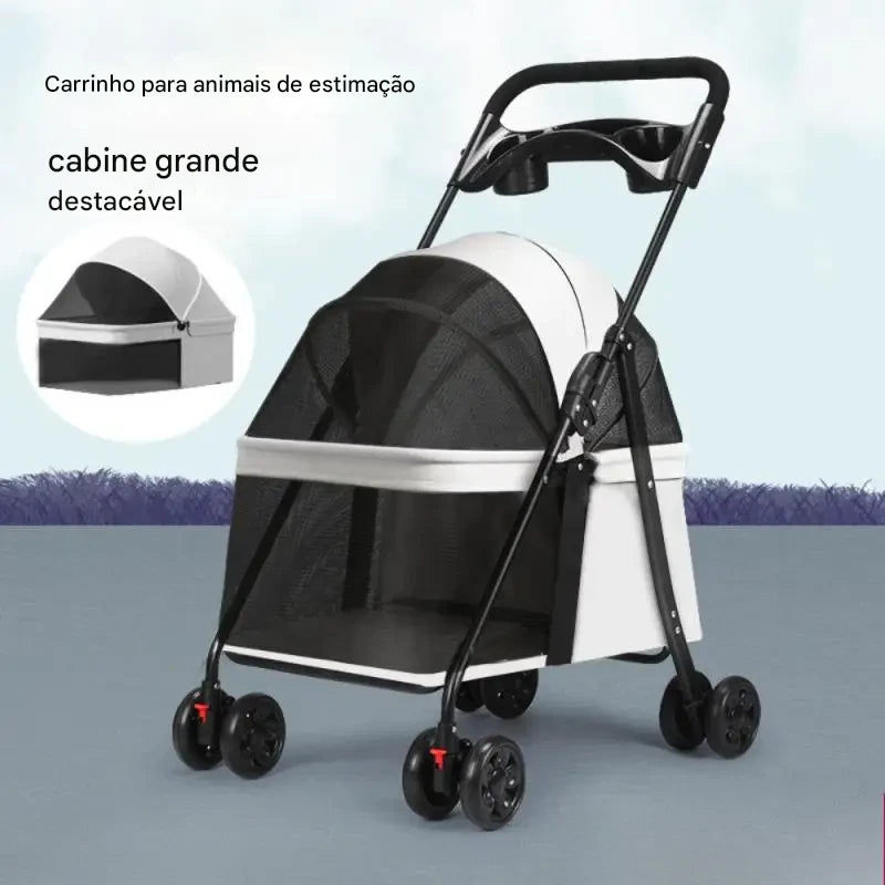Carrinho para animais de estimação leve e dobrável