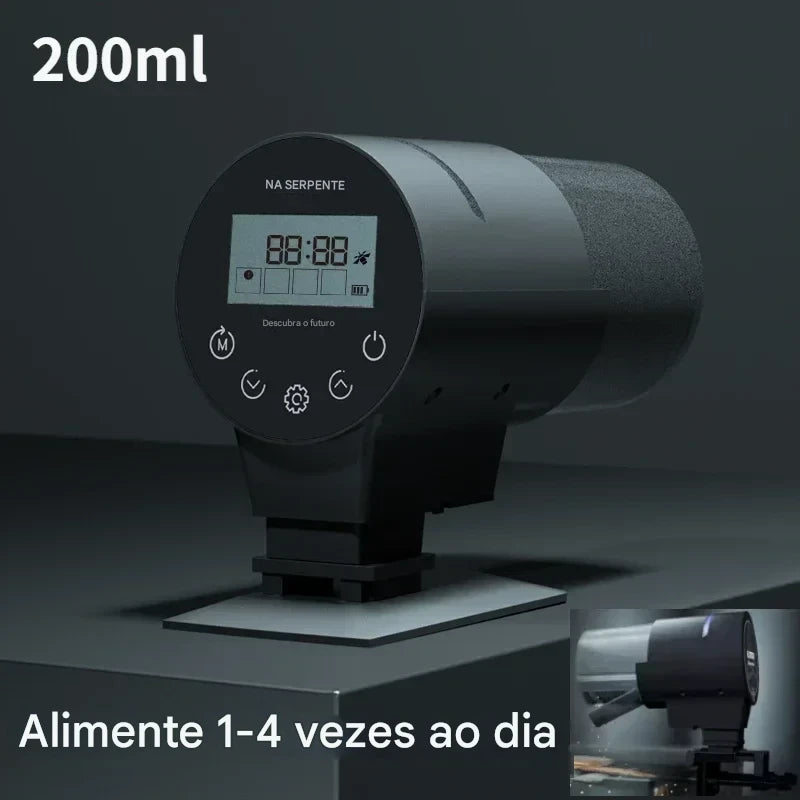 Alimentador automático inteligente com temporizador para aquário