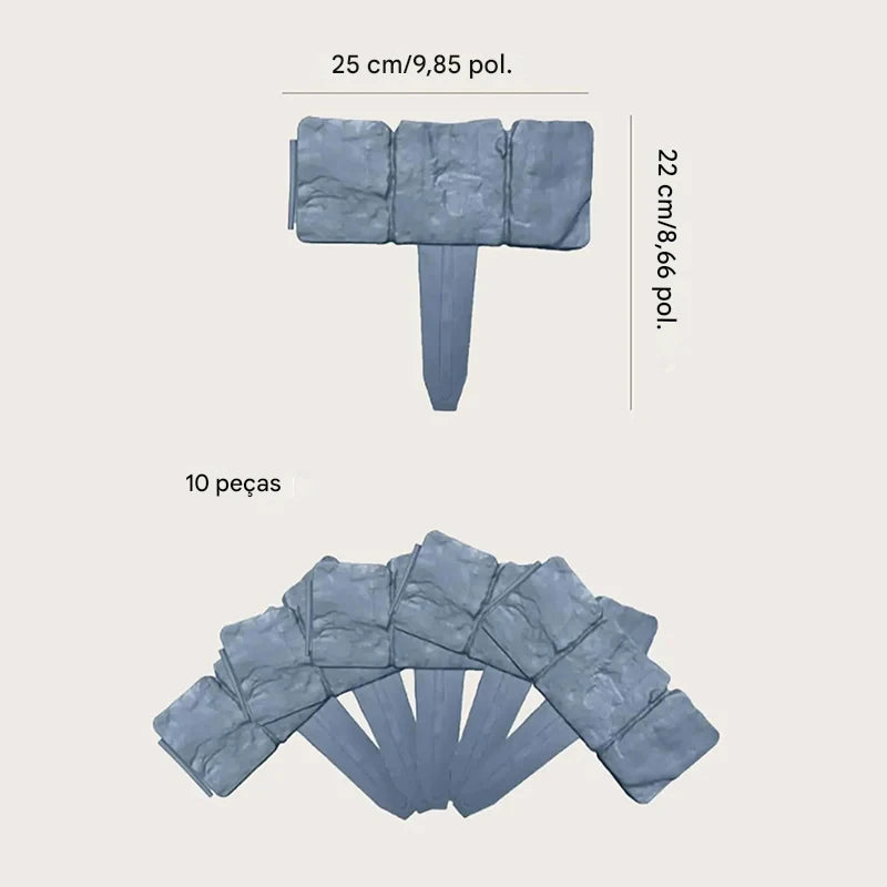 Cerca artificial para plantas de jardim imitação de pedra