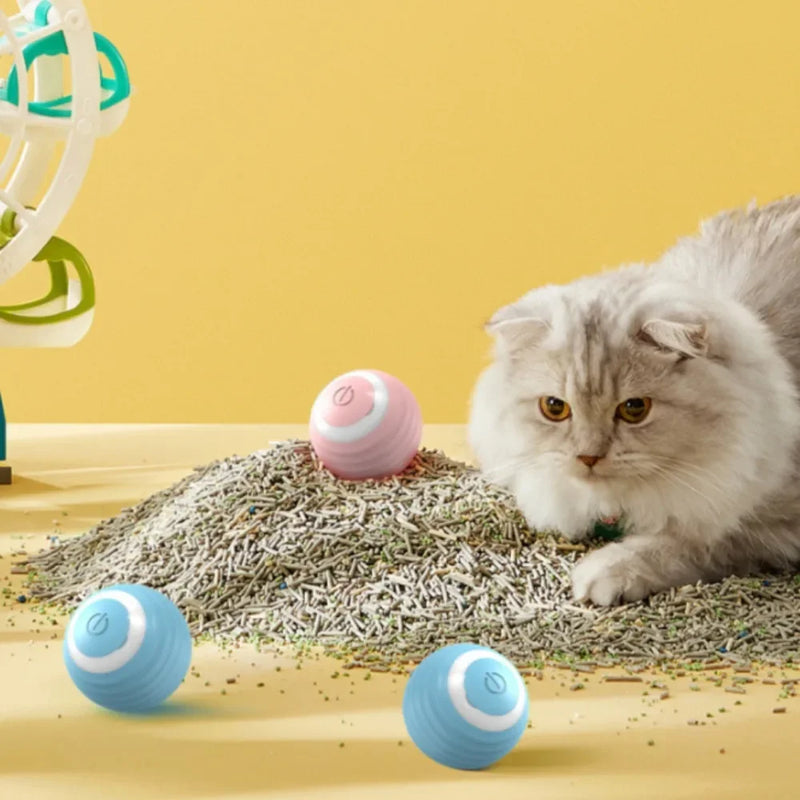 Bola de brinquedo inteligente para gatos recarregável.