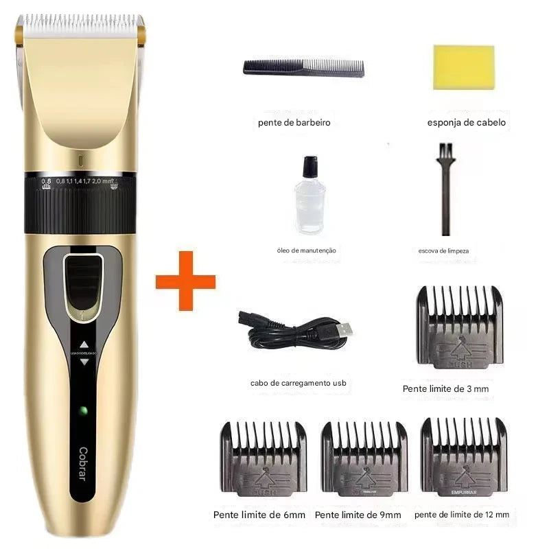 Máquina de cortar pelos profissional para cães totalmente em metal recarregável