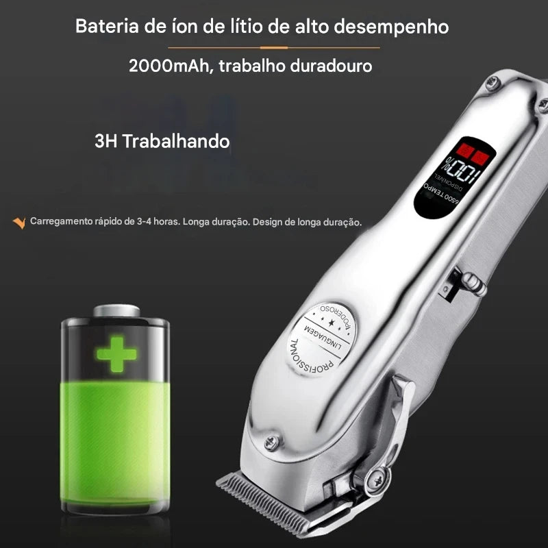 Máquina de cortar pelos profissional para cães totalmente em metal recarregável