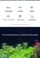Lâmpada LED extensível de 18 a 70 cm para aquário comuns e de plantas aquáticas de 90V a 260V